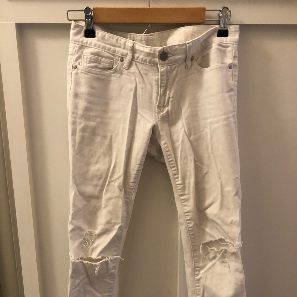 White destructed jeans, GAP always skinny